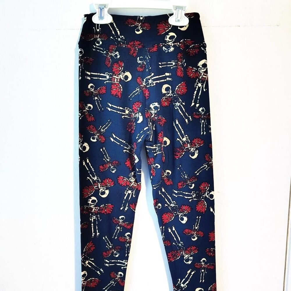 LulaRoe Tween Size 10 Girls 00-0 Women´s Leggings Halloween Skeleton Bat Wings